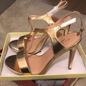 Glaze Gold Strappy Heels